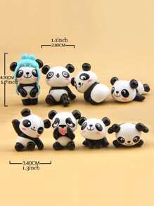 8pcs Panda Shaped Decoration Craft - Multicolor - View 5