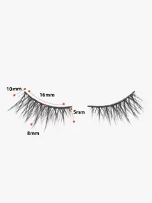 Himirell 10 对自然半猫眼交叉假睫毛，末端加长效果，适合日常、节日、度假、派对化妆条睫毛、睫毛、睫毛、假睫毛 - 黑色 - 查看 3