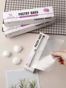 50 piezas Bolsa de pastel desechable - Blanco - Ver 1