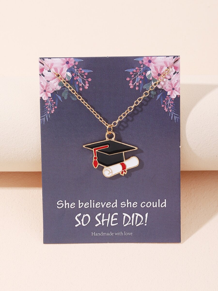 Vòng cổ mặt dây chuyền mũ cử nhân - Nhiều màu - Xem 1