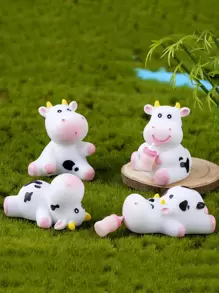 QYeah 1 件牛形随机装饰工艺品，小卡通可爱装饰品，适合家居装饰最佳礼物