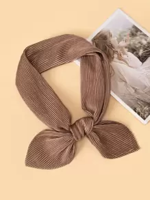 1入組極簡風格實色百褶圍巾，適用於日常生活、戶外和旅行手帕、髮帶、頭帶，打扮你的造型理想之選 - 卡其色 - 查看 3