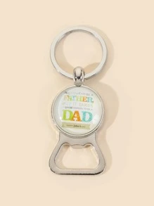 1入組男士標語細節開瓶器吊墜時尚鑰匙圈適用於父親節禮品 - 彩色 - 查看 3