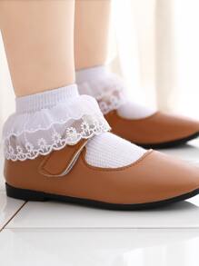 5雙小女童蕾絲邊中筒襪 - 彩色 - 查看 3