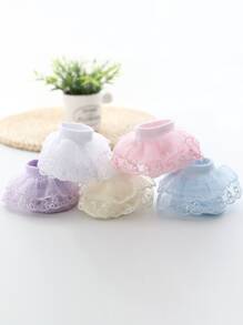 5雙小女童蕾絲邊中筒襪 - 彩色 - 查看 6