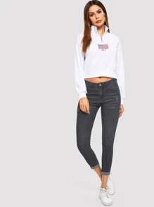 Jeans ajustados con lavado descolorido - Gris Oscuro - Ver 3
