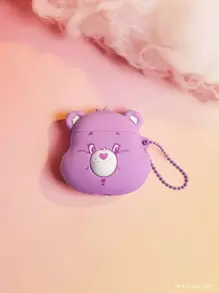 SHEIN X Care Bears 卡通圖案矽膠套適用於Airpods - 紫色 - 查看 1