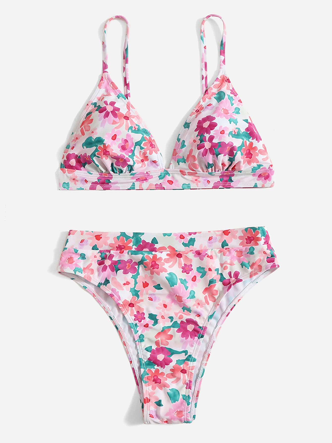 Random Floral Print Bikini - Multicolor - View 1