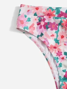 Random Floral Print Bikini - Multicolor - View 3