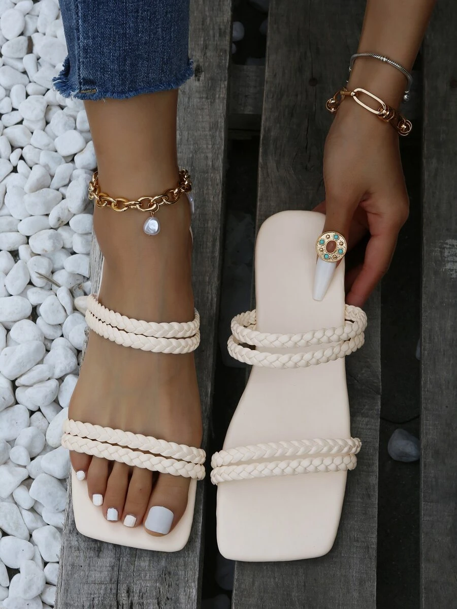 Dép có dây bện chắc chắn - Màu be - Xem 1