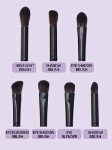 7件套专业眼部化妆刷套装，包含眼影刷、晕染刷，采用柔软纤维材质，方便携带，是旅行化妆的理想之选。套装包含各种化妆刷，是化妆工具的完美组合，也是馈赠佳品。 - 黑色 - 查看 4