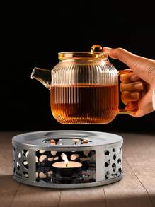 1set Stainless Steel Alcohol Stove, Simple Hollow Out Design Tea Stove For Household