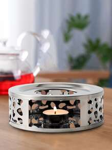 1set Stainless Steel Alcohol Stove, Simple Hollow Out Design Tea Stove For Household