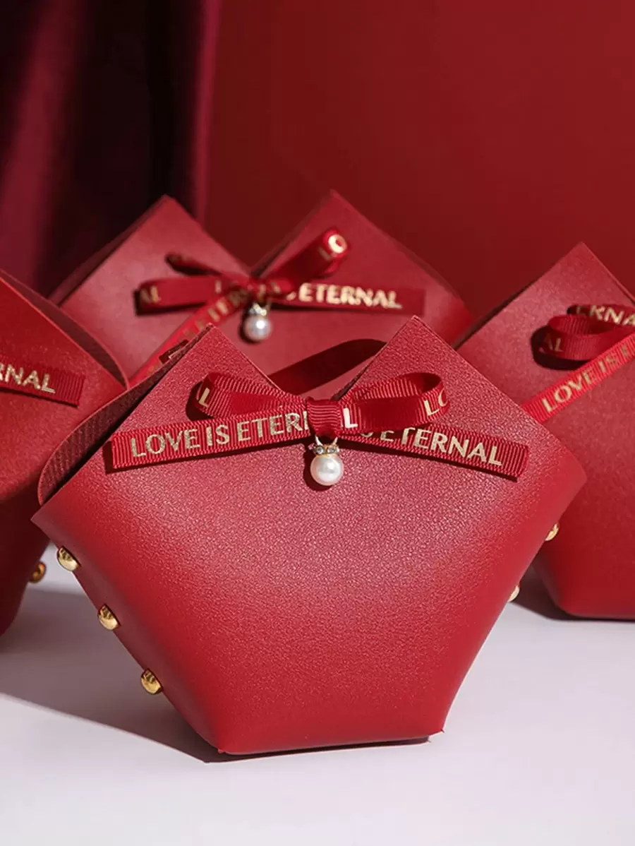 1入組蝴蝶結裝飾禮品包裝盒 - 紅色 - 查看 1