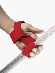 SKDK 1 par de muñequeras ajustables para levantamiento de pesas, culturismo, potencia, entrenamiento de fuerza y peso muerto - Rojo - Ver 8