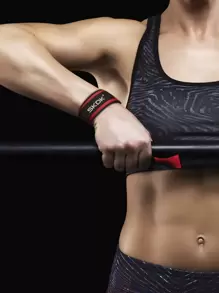 SKDK 1 par de muñequeras ajustables para levantamiento de pesas, culturismo, potencia, entrenamiento de fuerza y peso muerto - Rojo - Ver 6