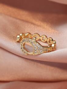 Anillo con diseño de diamante de imitación langosta corchete con diseño - Amarillo Oro - Ver 1