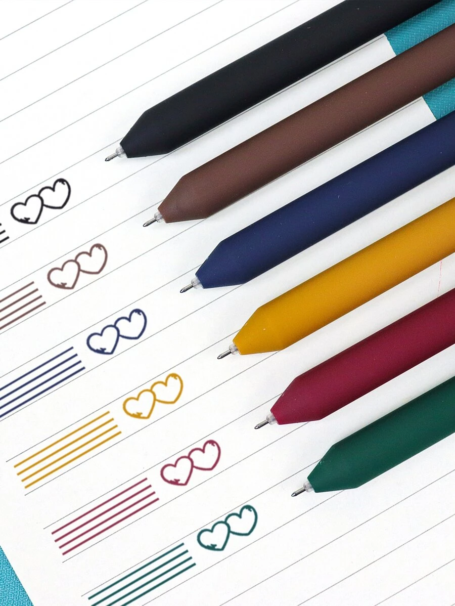 6pcs Mixed Color Gel Pen - Multicolor - View 1