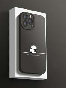 1pc Panda Backline Design Phone Case Compatible With Iphone 15 Promax, , - Black - View 2