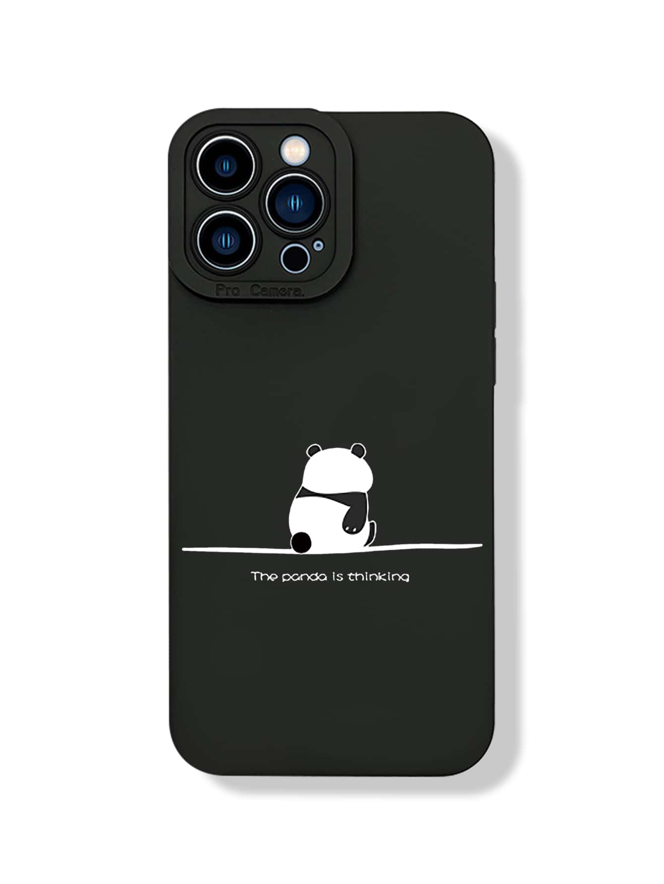 1pc Panda Backline Design Phone Case Compatible With Iphone 15 Promax, , - Black - View 1