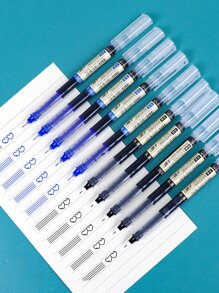 風格速幹液體墨水圓珠筆,中性筆,5黑色和5藍色,隨機標籤 - 彩色 - 查看 3