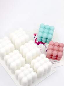 1 件几何图案蜡烛硅胶模具 - 白色 - 查看 1