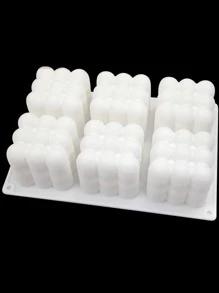 1 件几何图案蜡烛硅胶模具 - 白色 - 查看 2