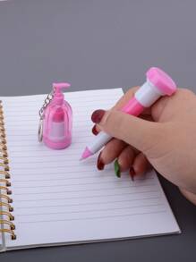 1pc Bottle Design Retractable Ballpoint Pen - Blue - View 2