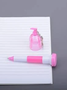 1pc Bottle Design Retractable Ballpoint Pen - Blue - View 3