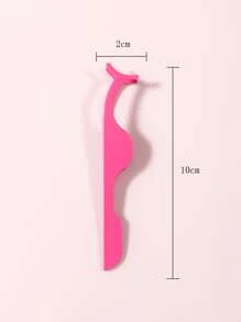 1pc Pink Stainless Steel Ultra-Light Eyelash Tweezers, Makeup AIDS, Suitable For Women Eye Eyelash Tweezers Lengthening Eyelashes - Pink - View 4