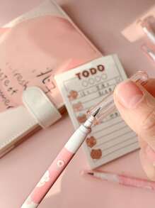 1入組桃子樣式隨機接片鉛筆帶1袋筆芯