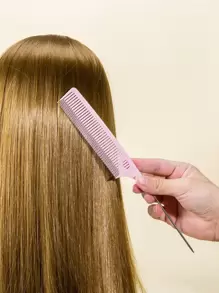 WANMEI 1pc Professional Hairdressing Comb, Salon Styling Comb, Anti-Static Pointed Tail Comb, Precision Sectioning Comb, Teasing Comb, Ideal For Hairstyling, Salon, Travel - Pink - View 2