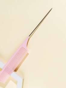 WANMEI 1pc Professional Hairdressing Comb, Salon Styling Comb, Anti-Static Pointed Tail Comb, Precision Sectioning Comb, Teasing Comb, Ideal For Hairstyling, Salon, Travel - Pink - View 7