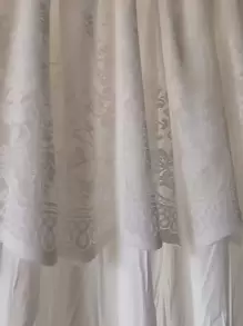 Solid Color Single Panel Sheer Curtain, Crumpled Curtain With Window Screen For Home Decor - White - View 4