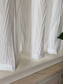 Solid Color Single Panel Sheer Curtain, Crumpled Curtain With Window Screen For Home Decor - White - View 5