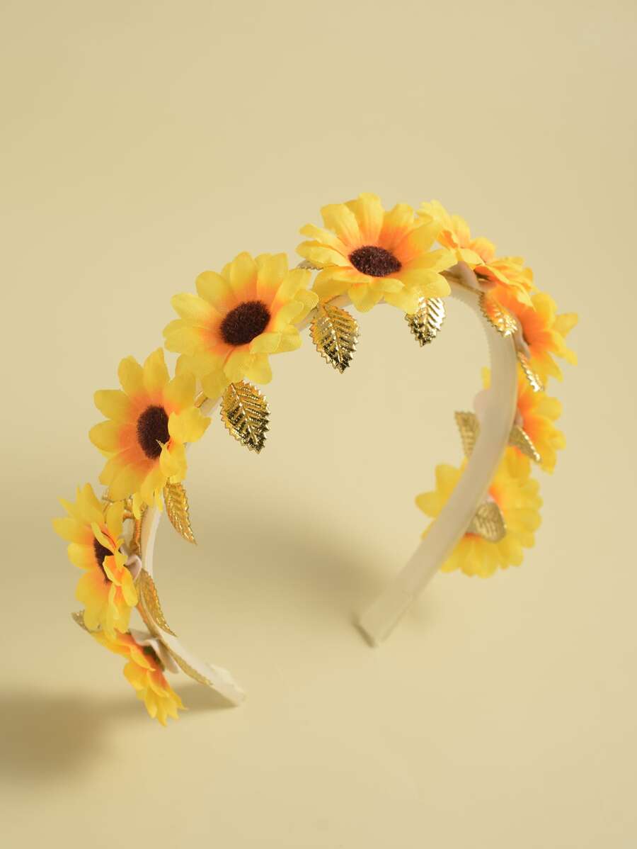 Sunflower Decor Headband Is Suitable For Daily Travel, Dating And Vacation Boho,Hairband,Hair Hoop Headbands - Yellow - View 1