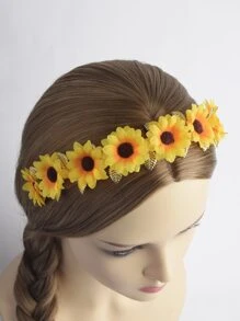 Sunflower Decor Headband Is Suitable For Daily Travel, Dating And Vacation Boho,Hairband,Hair Hoop Headbands - Yellow - View 3
