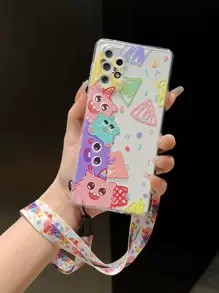 1pc Cartoon Monster Hanging Rope Phone Case Compatible With Iphone 15/15 Pro/15 Plus/15 Pro Max/14/14 Plus/14 Pro/14 Pro Max/11 Pro Max/12/12 Pro/12 Pro Max/13/13 Pro/13 Pro Max/11/11 Pro, Compatible With Samsung S24uu/S24+/S24 Phone Case,International Version, Not The Domestic Version - Multicolor - View 1