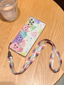 1pc Cartoon Monster Hanging Rope Phone Case Compatible With Iphone 15/15 Pro/15 Plus/15 Pro Max/14/14 Plus/14 Pro/14 Pro Max/11 Pro Max/12/12 Pro/12 Pro Max/13/13 Pro/13 Pro Max/11/11 Pro, Compatible With Samsung S24uu/S24+/S24 Phone Case,International Version, Not The Domestic Version - Multicolor - View 2