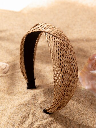 Twist Detail Flätat brett pannband är lämpligt för dagliga resor, dejting och semester Boho