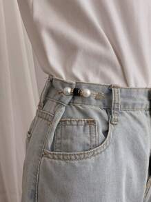 1入組珍珠設計牛仔褲腰可調節扣飾 - 彩色 - 查看 5