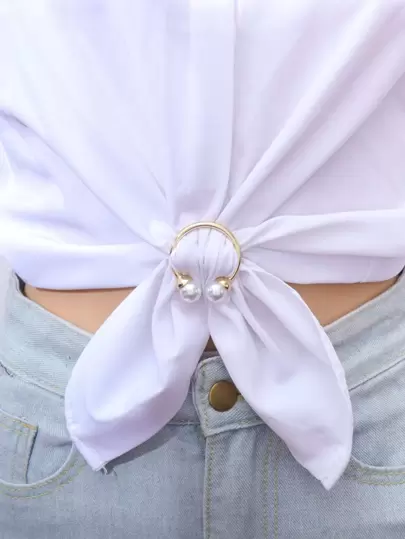 1入組人造珍珠裝飾調節扣