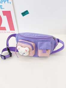 Niñas Riñonera con diseño de dibujos animados de dos tonos - Multicolor - Ver 2