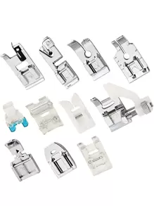 11pcs Sewing Machine Presser Foot Set, Zinc Alloy Sewing Machine Accessory For DIY Sewing - Silver - View 1