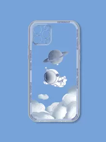 Astronaut Pattern Clear Phone Case
