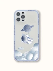 Astronaut Pattern Clear Phone Case