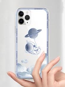 Astronaut Pattern Clear Phone Case