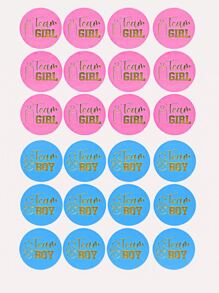 24入組標語圖案禮物貼紙 - 彩色 - 查看 6