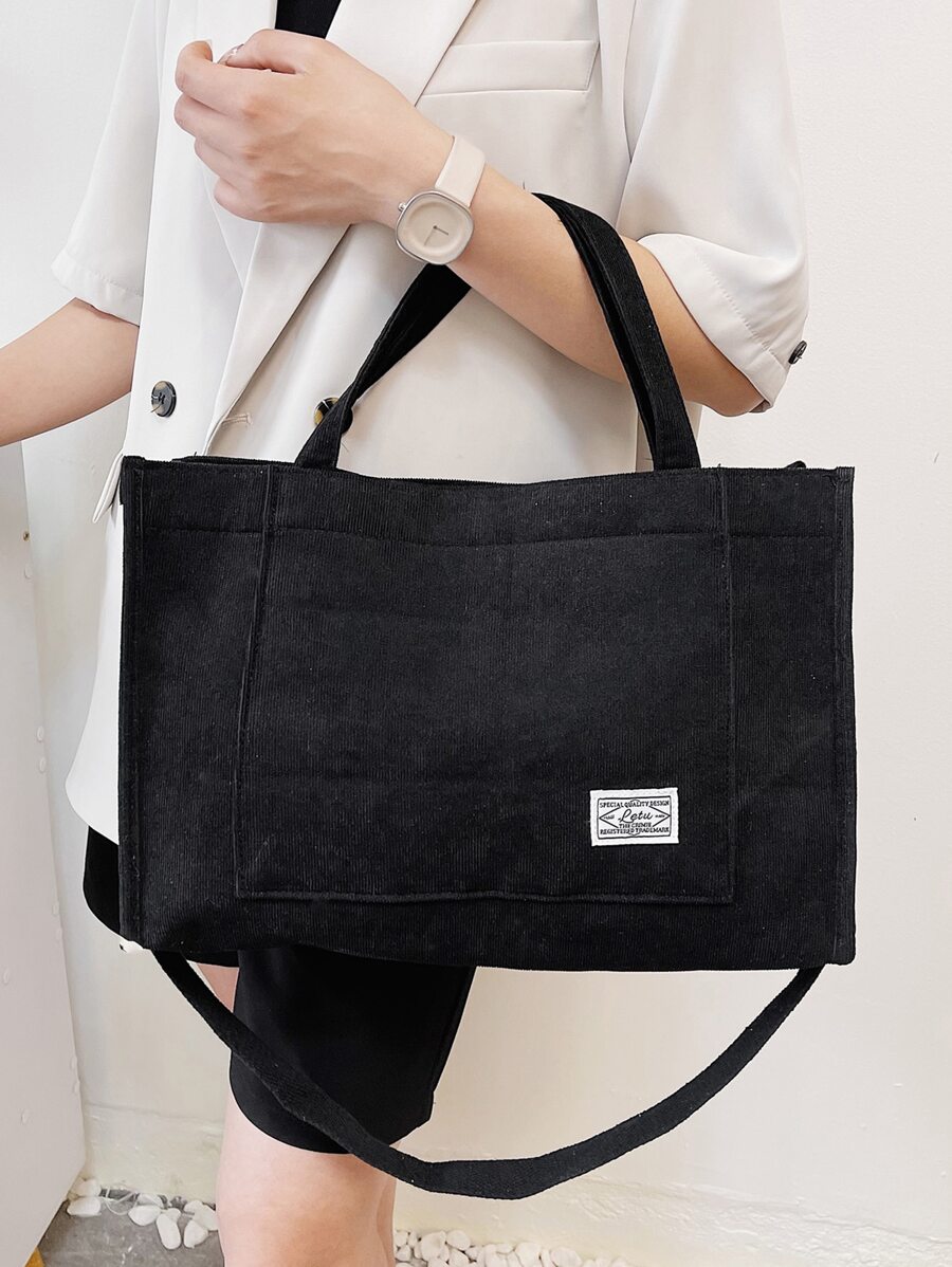 Chi tiết bản vá Túi đeo vai có sức chứa lớn Túi đi học dành cho sinh viên tốt nghiệp, cô gái tuổi teen, sinh viên năm nhất, năm thứ hai, trung học cơ sở và trung học phổ thông, đại học và trung học, hoàn hảo cho các hoạt động ngoài trời, du lịch và trở lại trường học - màu đen - Xem 1