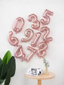 H.L.BALLOON 1 pieza Globo con número azul de 16 pulgadas (Pajita no incluida) - Oro rosa - Ver 2